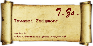 Tavaszi Zsigmond névjegykártya